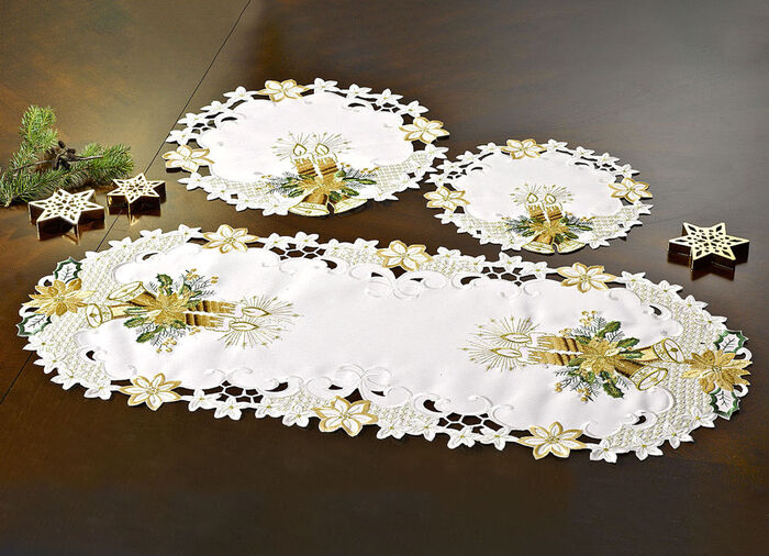 Tisch- und Raumdekoration mit Kerzen- und Glocken-Motive SEKT