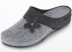 Laurina, klassische Damen-Hausschuhe, mit anatomisch geformtem Fu&szlig;bett ANTHRAZIT-HELLGRAU