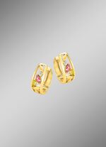 Klappcreolen mit Edelsteinen und synth. Zirkonia 