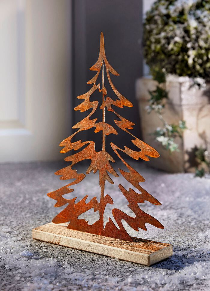 Baum Anton aus gerostetem Stahlblech 