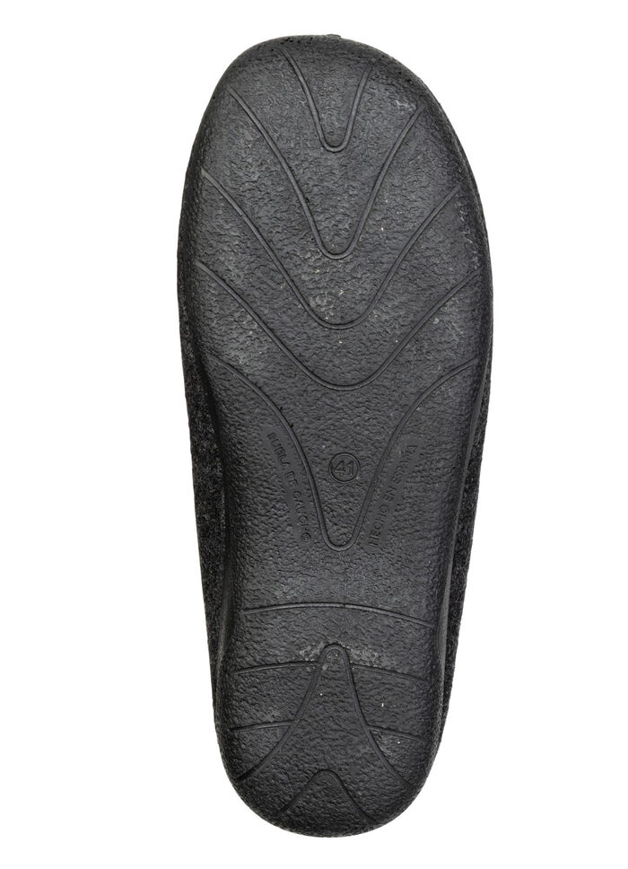 Klassische Herren-Hausschuhe, aus Wollfilz ANTHRAZIT