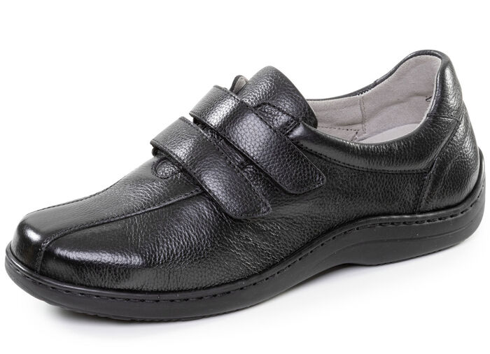 ELENA EDEN, bequeme Damen-Slipper, Weite H, mit herausnehmbarem Fußbett SCHWARZ