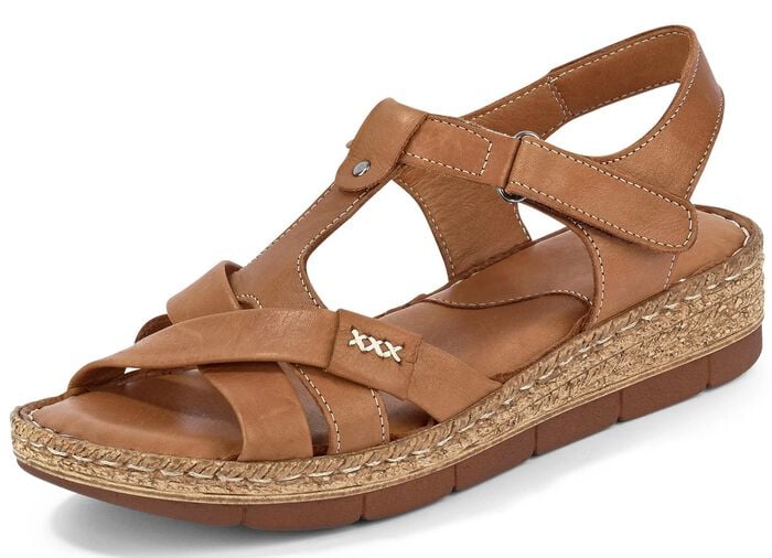 Andrea Conti Stegspangen-Sandale aus Rind-Nappaleder 