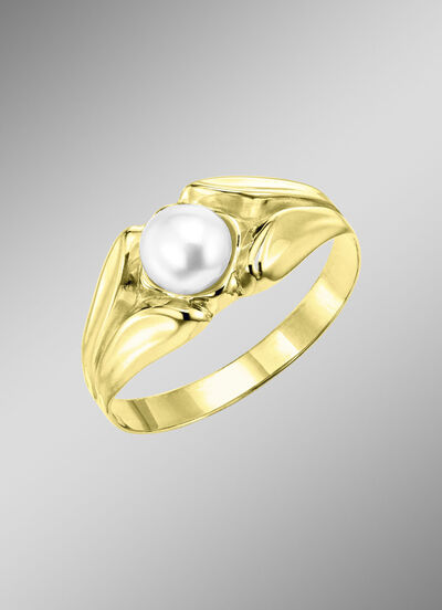 Schöner Damenring, mit Süßwasser-Zuchtperle 