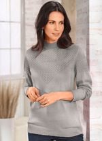 Pullover in Feinstrick HELLGRAU MELIERT