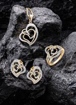 Herz-Anh&auml;nger mit 45 Diamanten 