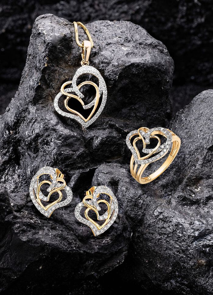 Herz-Anh&auml;nger mit 45 Diamanten 