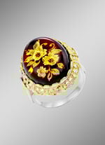 Damenring mit echt Bernstein 