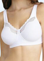 Hautsympathischer BH mit Spitzeneins&auml;tzen WEISS