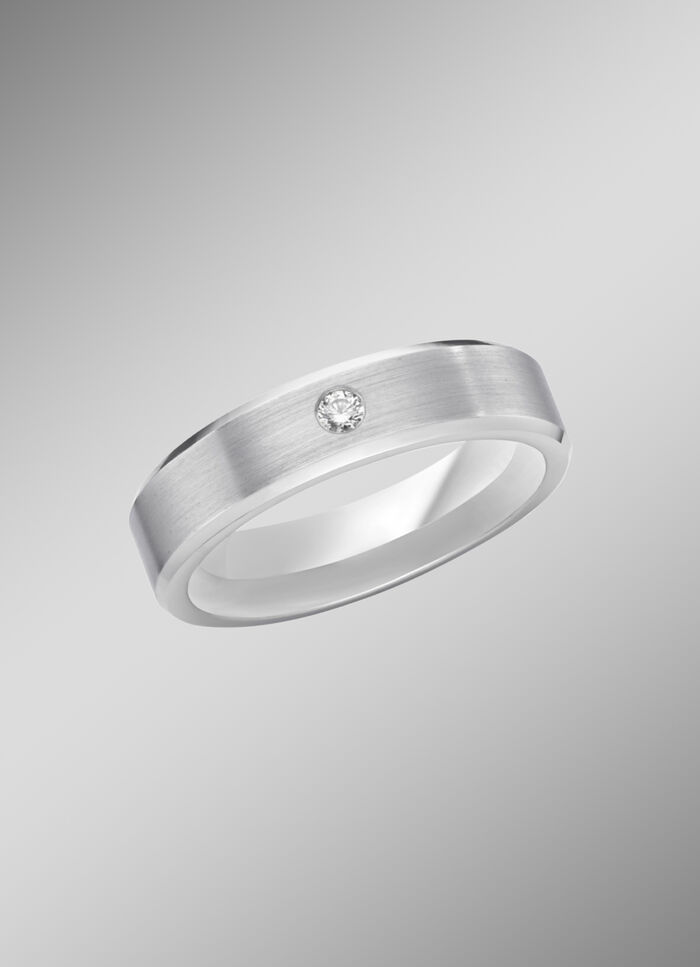 Mattierter Trauring in Silber 925/- fein 