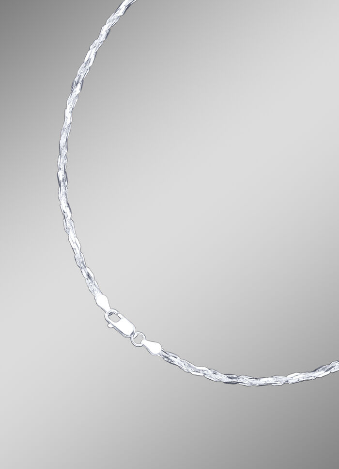 Diamantierte Zopfkette mit Karabinerverschluss 