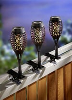 Solar-Fackel, 3er-Set, zum Klemmen oder Stecken 