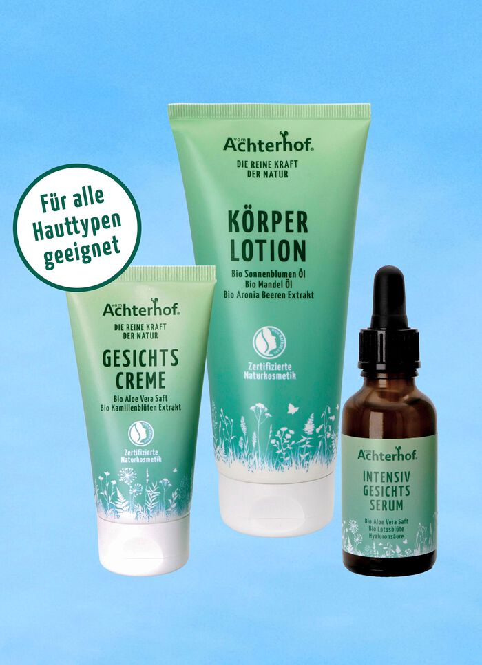 Hochwertiges Naturkosmetik-Pflege-Set, 3-teilig 