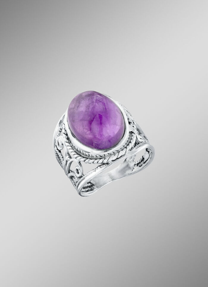 Damenring mit echt Amethyst 