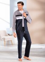 Hausanzug mit Streifen-Dessin 