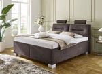 Polsterbett mit Einbaulattenrost und Bettkasten BRAUN