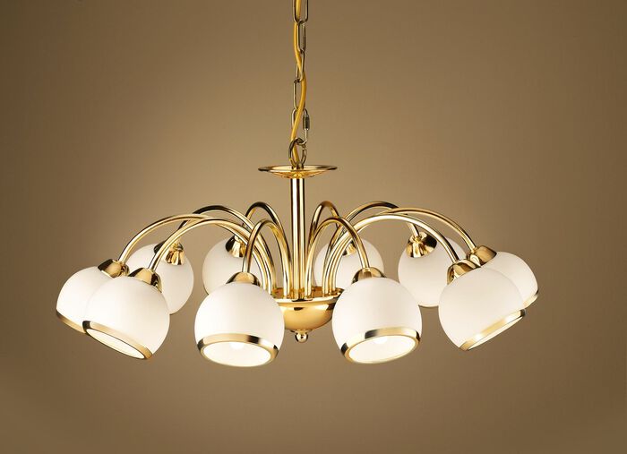 LED-Leuchten mit Gestell aus lackiertem Eisen MESSING POLIERT