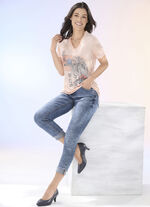 Shirt mit Rippenstrick-Blende 