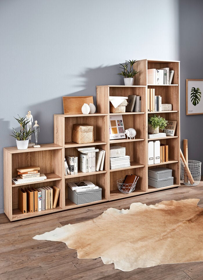 Klassische Regal-Serie mit Kunststofffüßen EICHE SONOMA