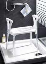 7-fach h&ouml;henverstellbarer Duschhocker mit Armlehnen 
