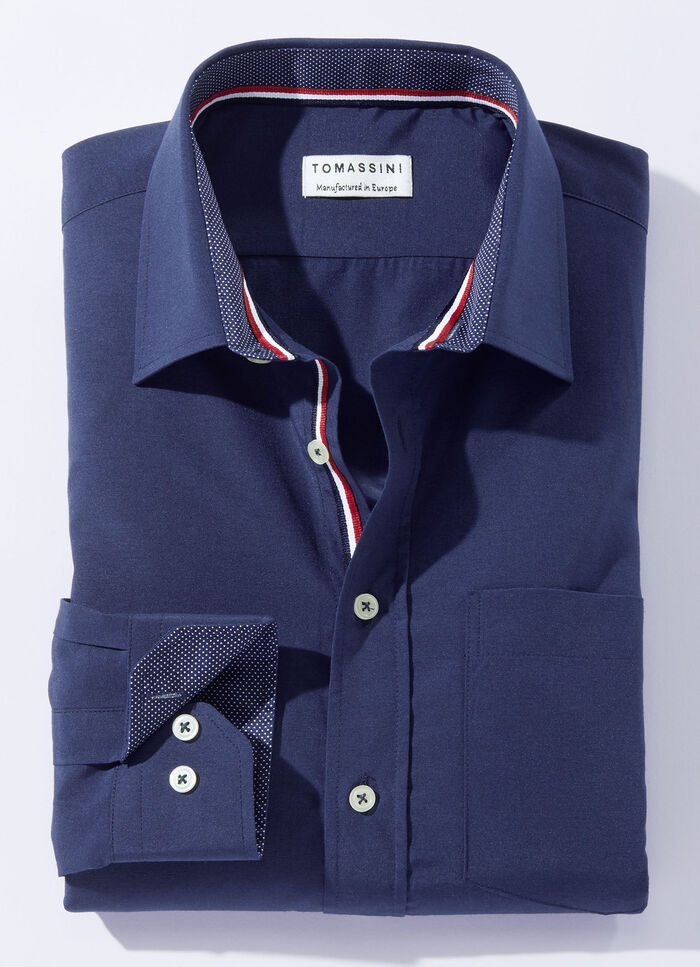 Hemd in 4 Farben mit Brusttasche DUNKELBLAU