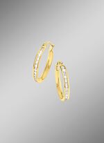 Funkelnde Eleganz: Creolen mit synth. Zirkonia 