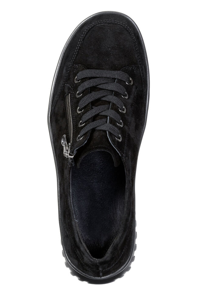 ELENA EDEN, bequeme Damen-Schnürschuhe, Weite H, mit herausnehmbarem Fußbett SCHWARZ