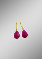 Tropfen-Ohrringe mit Rubin 