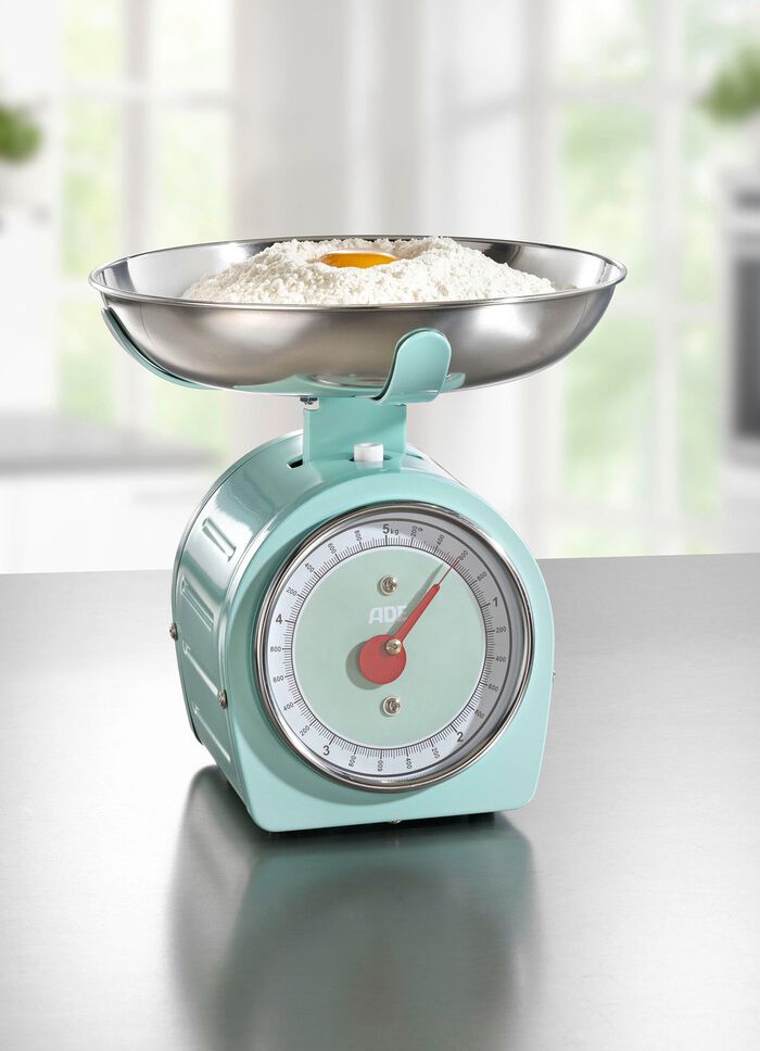 Küchenwaage im Retro-Design ohne Batterien MINT
