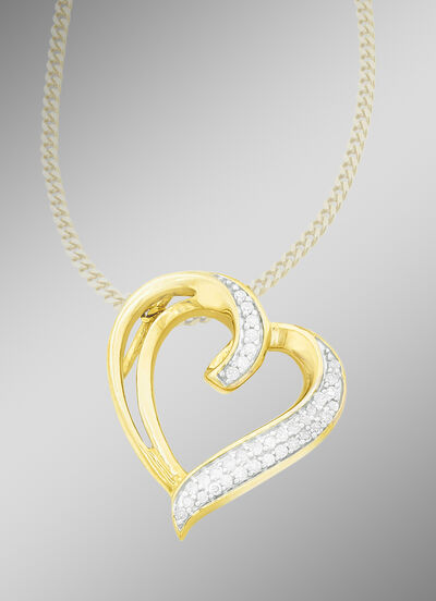 Bezaubernder Herz-Anhänger mit Diamanten 