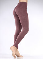 Permatherm Leggings mit bequemem Gummizug im Bund BORDEAUX MELIERT