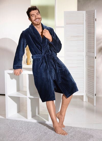 Hausmantel aus Micropl&uuml;sch 