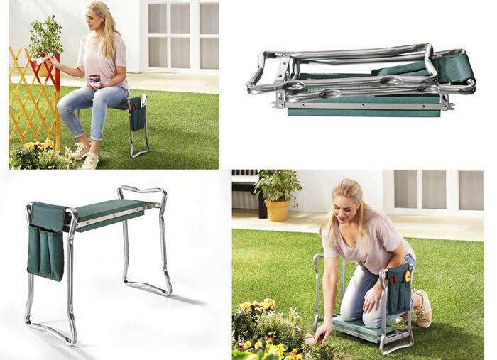 Faltbare Garten-Kniebank mit Schaumstoff-Polsterung 