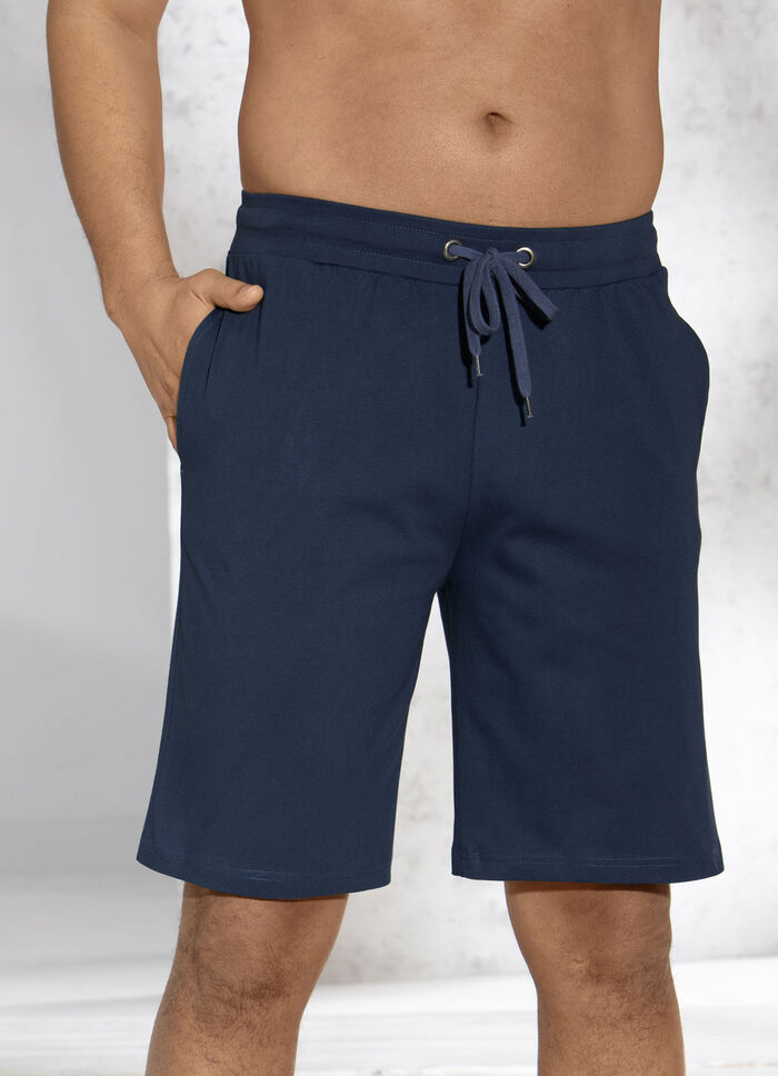 Zweierpack Schlaf- und Freizeithosen mit Durchzugband und Seitentaschen 1X MARINE KARIERT, 1X MARINE