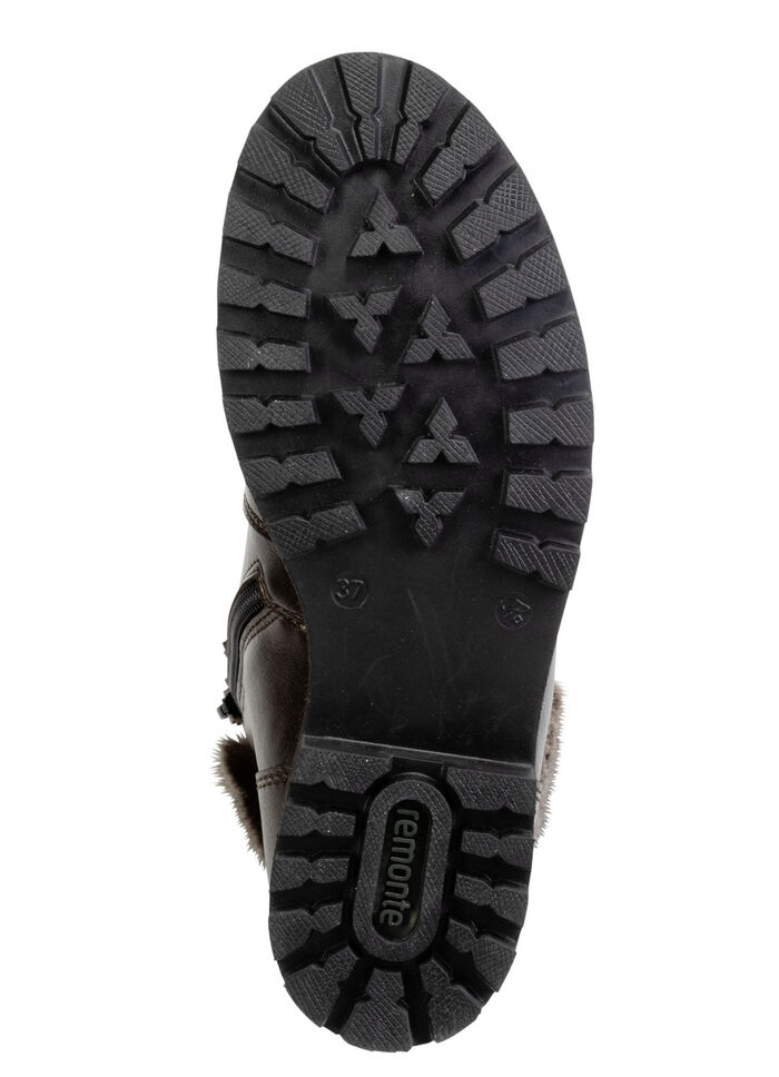 Remonte Schnür-Stiefelette mit Plüschkragen DUNKELBRONZE