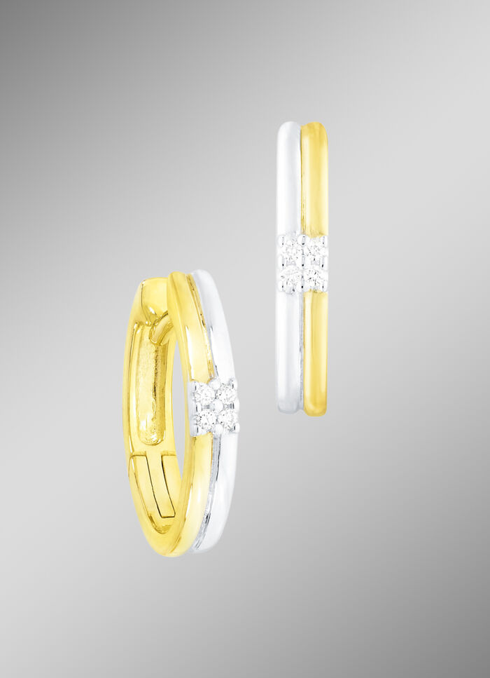 Zeitlose Creolen in Bicolor mit Brillanten 