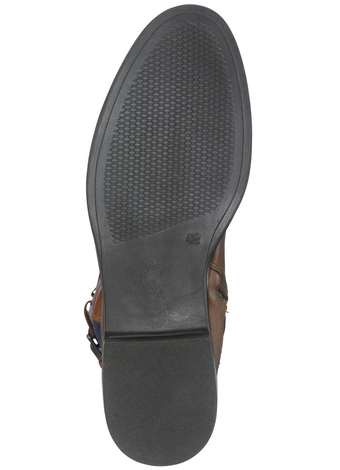 Caprice Stiefel aus edlem Nappaleder und elastischem Textilmaterial COGNAC-MARINE