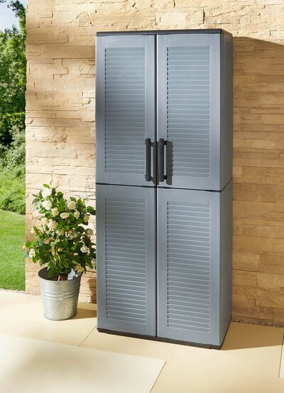 Gartenschrank in Lamellenoptik 