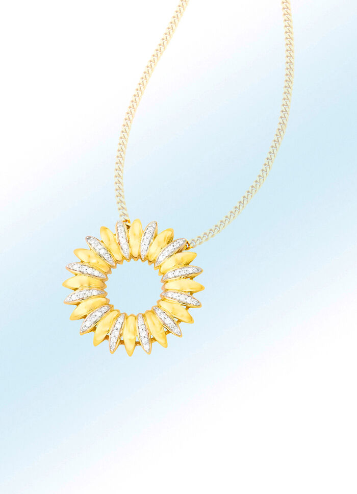 Interessant gestalteter Anh&auml;nger mit 60 Brillanten 