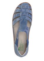 ELENA EDEN Riemchen-Sandale aus Nappaleder und effektvoll gepr&auml;gtem Veloursleder JEANS