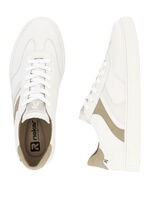 Rieker Sneaker aus weichem Nappaleder WEISS-CAMEL