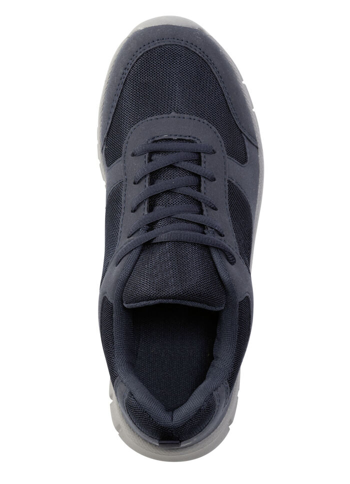 Schnür-Sneaker aus Synthetik und weichem Textilmaterial DUNKELBLAU