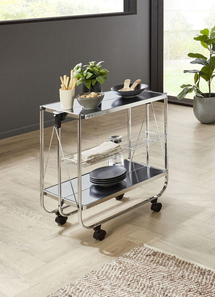 Klapp-Servierwagen CHROM