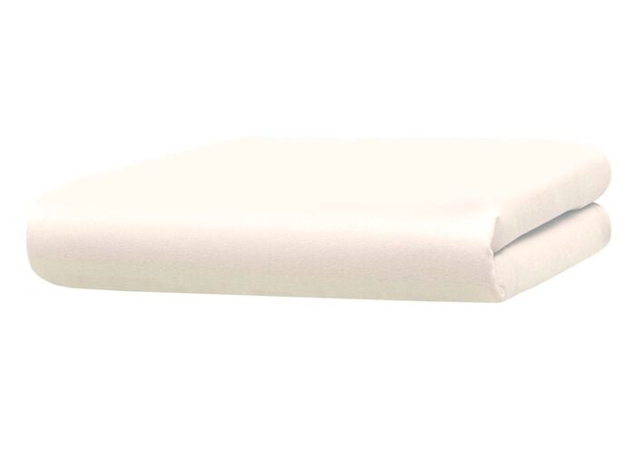 Hochwertiges und flauschiges Spannbetttuch in 2 Qualit&auml;ten WOLLWEISS