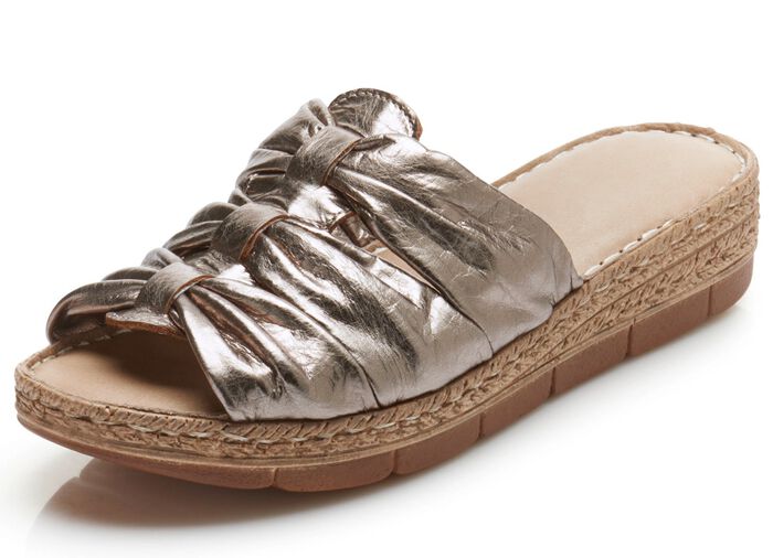 Andrea Conti Schlauchriemchen-Pantolette aus Nappaleder 