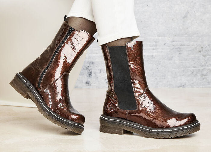 Rieker Stiefelette mit Antik-Schimmer WEINROT