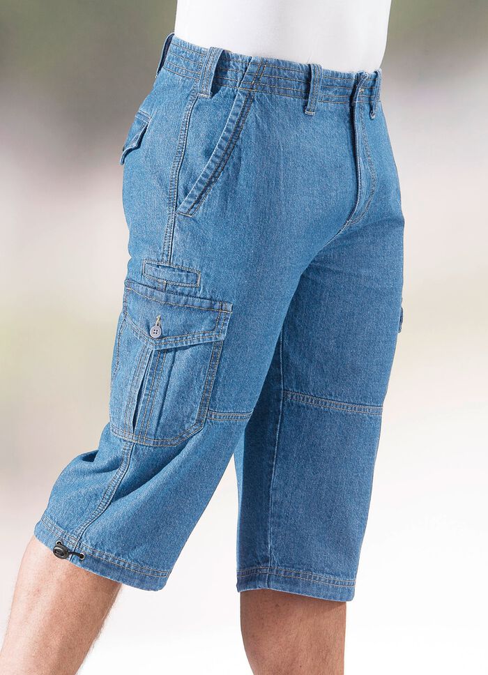 Jeans-Bermudas mit Cargotaschen in 3 Farben HELLJEANS