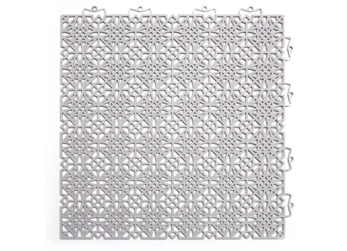 Witterungsbest&auml;ndige Terrassenfliesen mit Klicksystem HELLGRAU