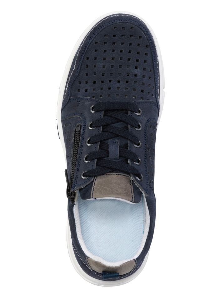 GINO GALANTE Schn&uuml;rschuh aus luftig perforiertem Nubukleder MARINE