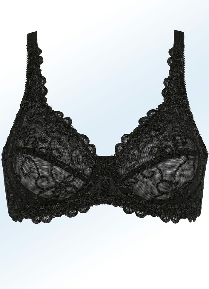 Viania B&uuml;gel-BH mit Stickereispitze SCHWARZ